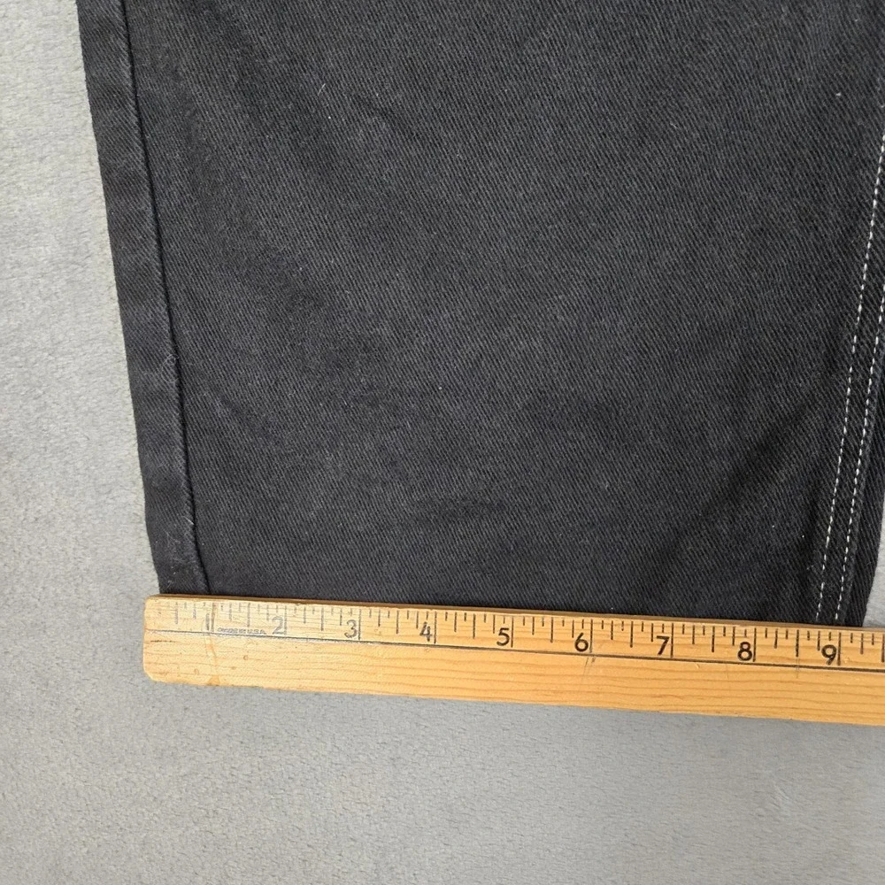 Empyre Denim Jeans Mens 36x30‎ Black Baggy Wide Leg Grunge Embroidered Y2K